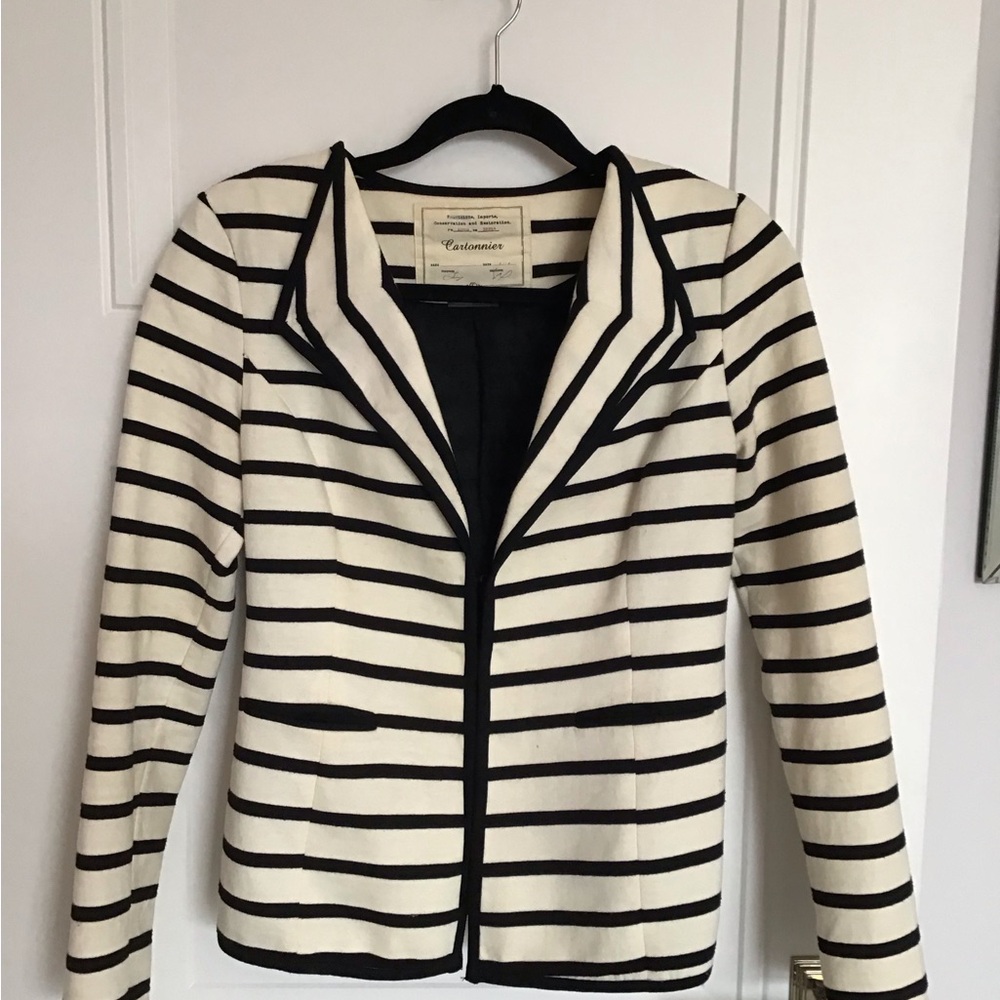 Cartonnier Striped Black and Cream Jacket